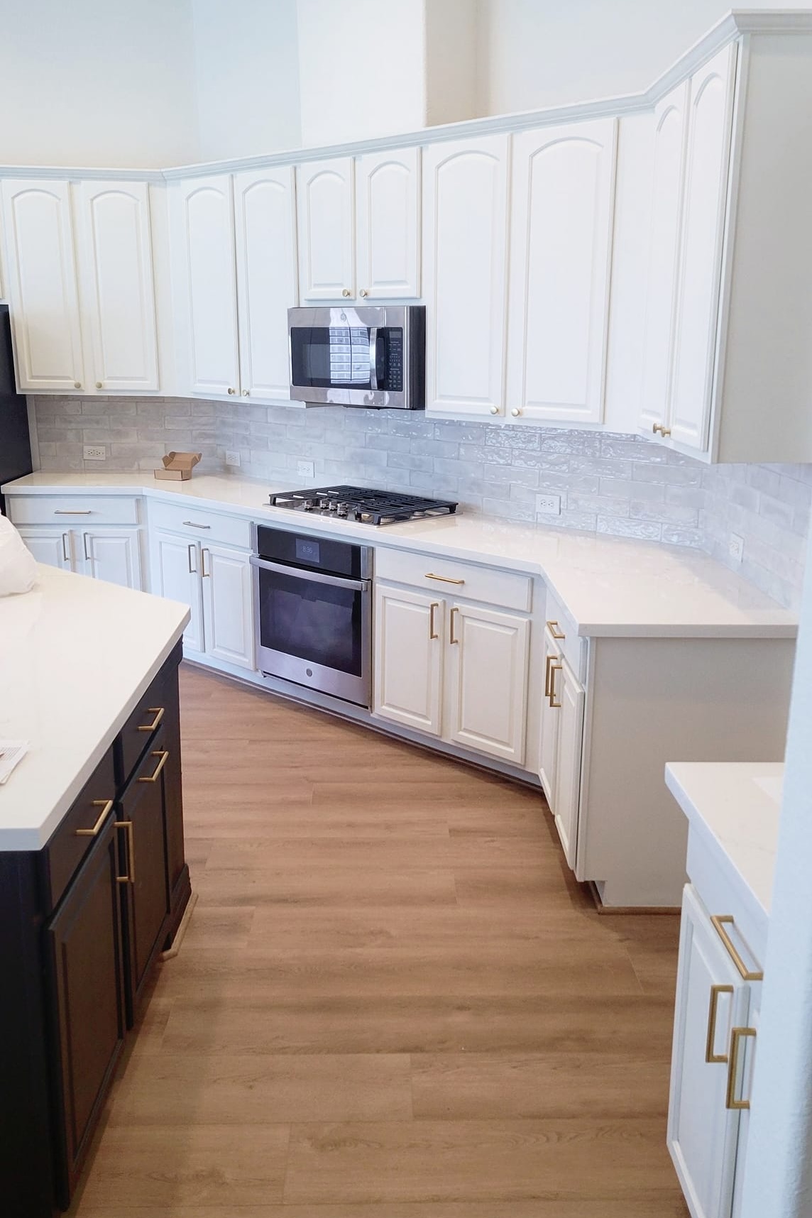 Beautiful kitchen cabinet refinishing by David Hall
